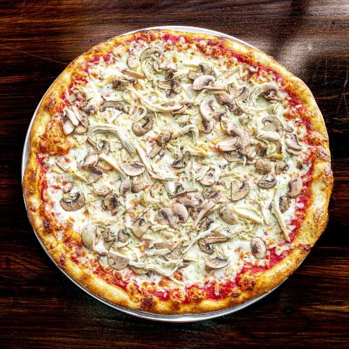 Chicken & mushroom pizza